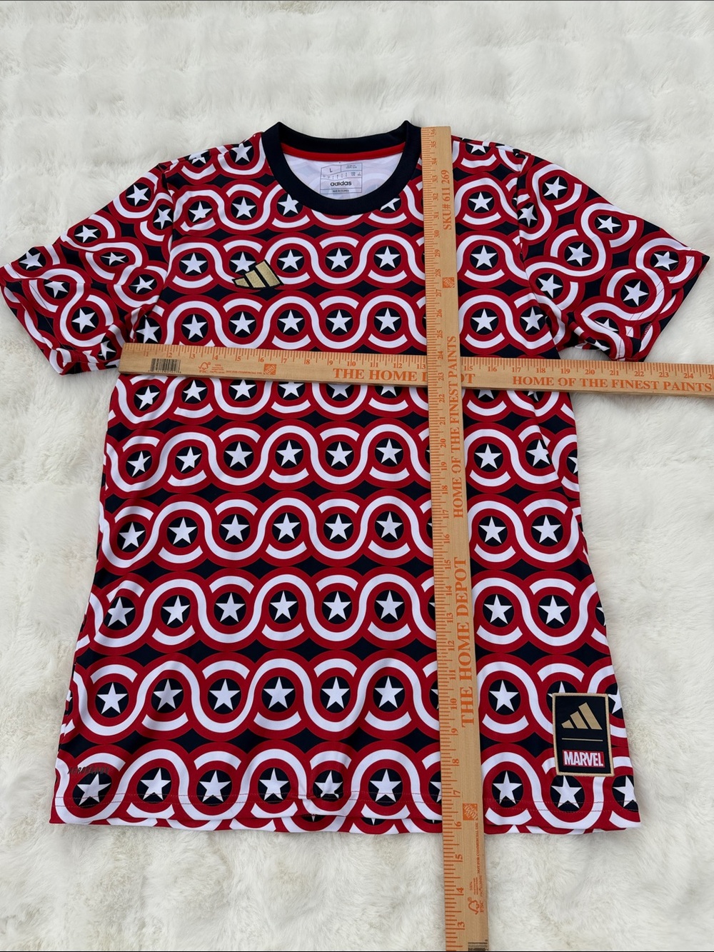 Adidas MLS x Marvel Captain America Pre-Match Soccer Jersey LARGE - Picture 2 of 7